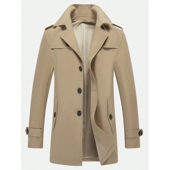 WILA Other - MENS classic button down belted trenchcoat trench coat tan khaki